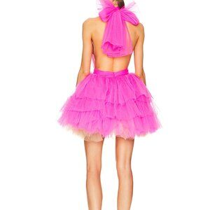 Bronx and Banco - Halterneck Mini Dress in in Hot Pink - Size: US 4 (Small)